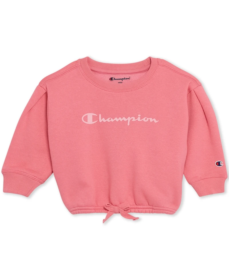 Champion Baby Girls 2-Piece Long Sleeve Crew Sweatshirt and Joggers Set