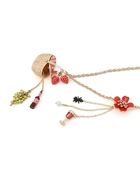 Betsey Johnson Faux Stone Backyard Picnic Basket Pendant Necklace
