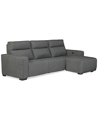 Miren 3-Pc. Fabric Chaise Sectional with 1 Power Headrest Recliner, Exclusively at Macy's