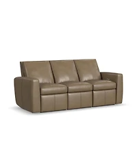 Flexsteel Aria 85" Fawn Leather Power Reclining Sofa