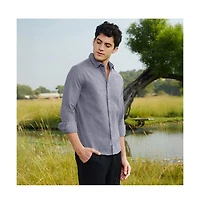 Campus Sutra Men's Aegean Blue Grainy Shirt