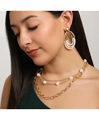 Bcbg Multi-Strand Beaded Loop Earrings