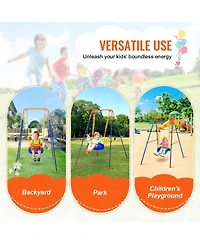 Slickblue Toddler Swing Sets for Backyard Swing Set with 4 Sandbags Foldable