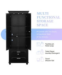 Casainc 62.5"H Tall Storage Cabinet with 2 Drawers for Bathroom or Office Use