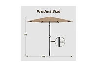 Flynama One 10ft Outdoor Market Patio Umbrella with 8 Sturdy Ribs, Tilt/Crank Push Button for Garden, Deck