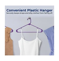 SereneLife 20 Pcs. Plastic Hangers - Non-Slip, Sturdy, and Heavy Duty Coat Set with 360° Swivel Hook for Clothes (Purple)