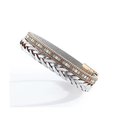Sohi Women's Plait Leather Bracelet
