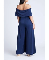 Eloquii Women's Off Shoulder Jumpsuit