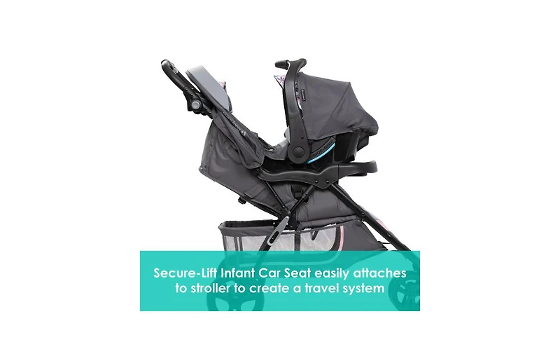 Baby Trend Ez Ride Se Stroller Travel System with Secure-Lift Infant Car Seat Bluebell