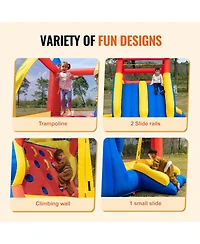 Slickblue Kids Inflatable Bounce House Outdoor Jumping Bouncer with Slide and Storage Bag