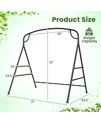 Gymax Swing Stand for Porch Heavy-Duty Metal Swing Frame w/ 2 Hanging Rings