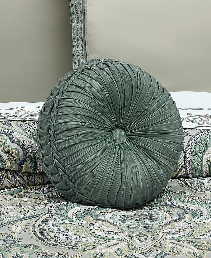 J Queen New York Nico Tufted Round Decorative Pillow, 15" Round