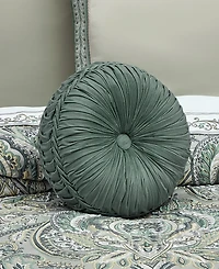 J Queen New York Nico Tufted Round Decorative Pillow, 15" Round