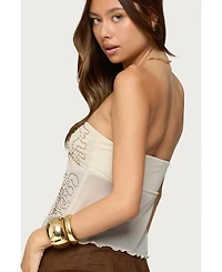 Edikted Women's Astra Beaded Sheer Strapless Top