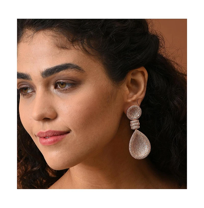 Sohi Teardrop-Crystal Drop Earrings