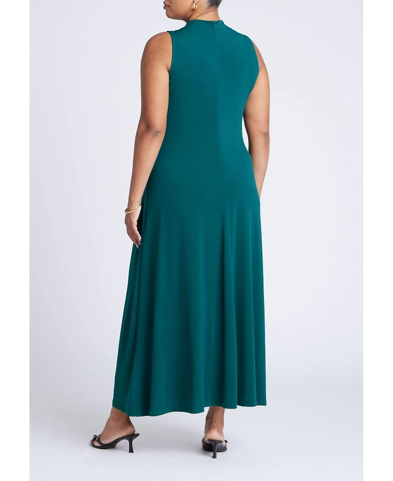 Eloquii Women's Plus Size Mock Sleeveless Maxi Dress