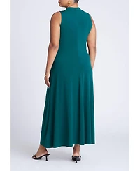 Eloquii Women's Plus Size Mock Sleeveless Maxi Dress