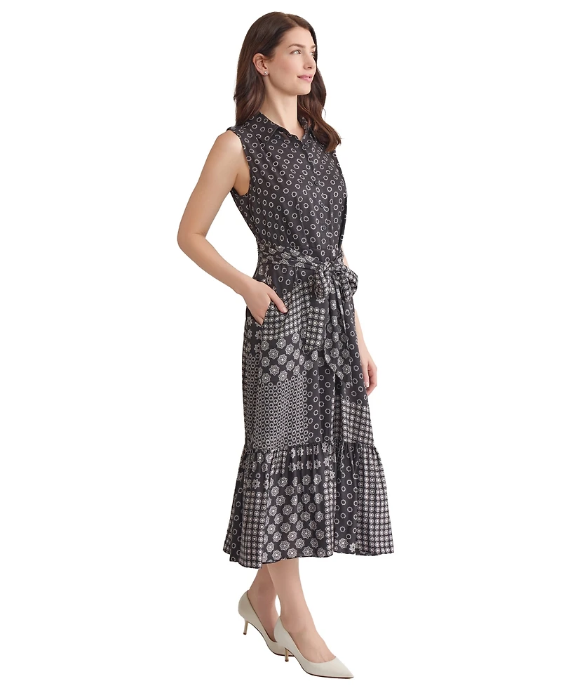 Jones New York Women's Sleeveless Midi Shirt Dress