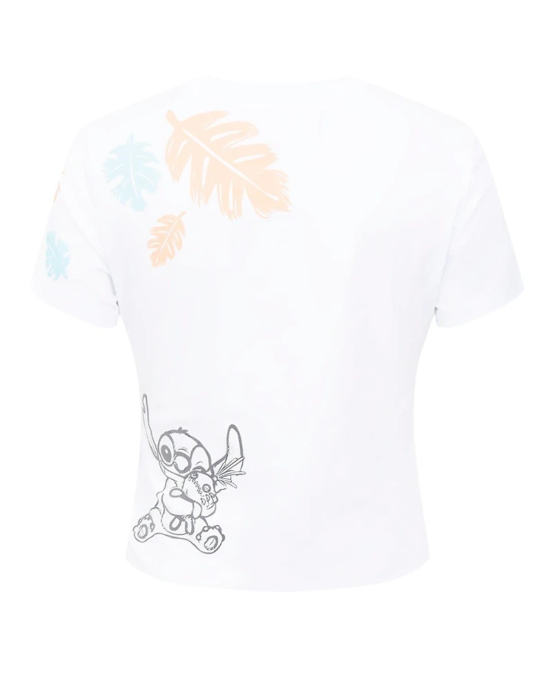 Freeze Max Women's White Lilo and Stitch Hold On Tight Baby Doll T-Shirt