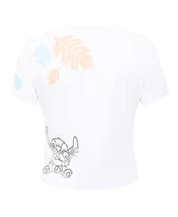 Freeze Max Women's White Lilo and Stitch Hold On Tight Baby Doll T-Shirt