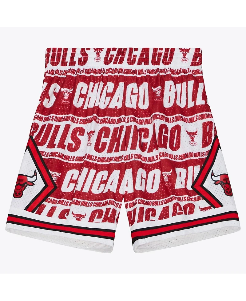Mitchell & Ness Men's Red Chicago Bulls 1996/97 Hardwood Classics Team Wrap Swingman Shorts