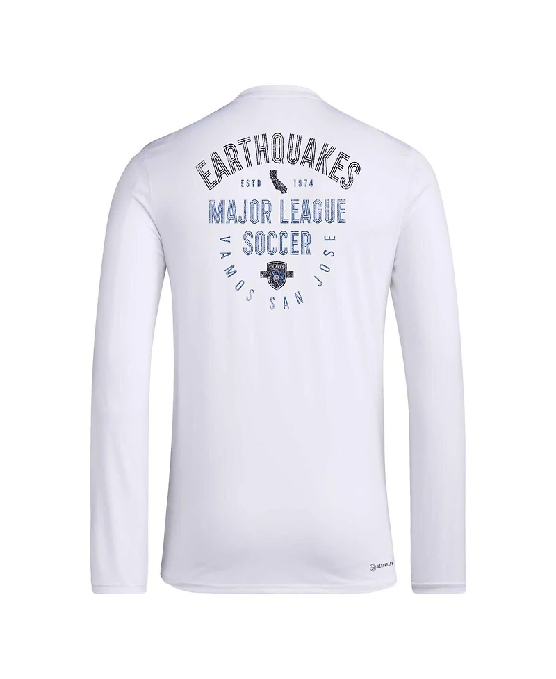 Adidas Men's White San Jose Earthquakes Local Stoic Long Sleeve T-Shirt