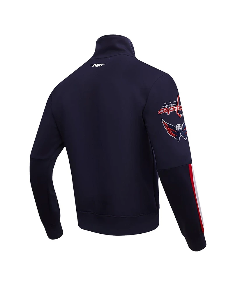 Pro Standard Men's Navy Washington Capitals Classic Chenille Full-Zip Track Jacket