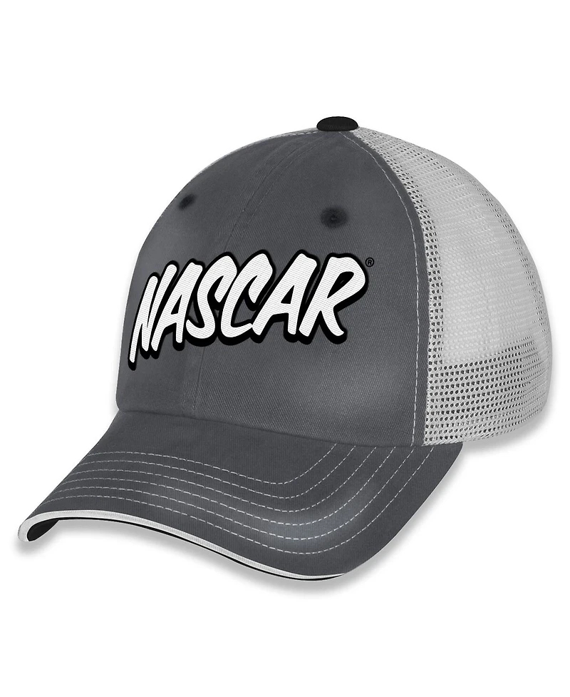 Checkered Flag Sports Women's Gray/White Nascar Pit Box Adjustable Trucker Hat