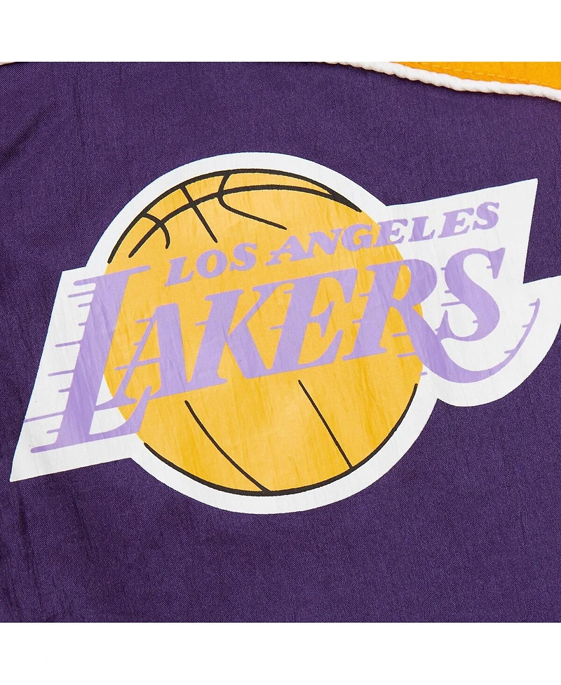 Mitchell & Ness Men's Purple Los Angeles Lakers Hardwood Classics Big Shot Premium Full-Zip Windbreaker Jacket