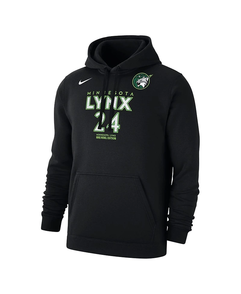 Nike Men's Napheesa Collier Black Minnesota Lynx Rebel Edition Name Number Pullover Hoodie