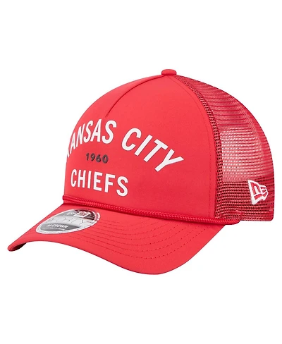 New Era Men's Red Kansas City Chiefs Active Minimalist M-Crown A-Frame 9FORTY Adjustable Hat