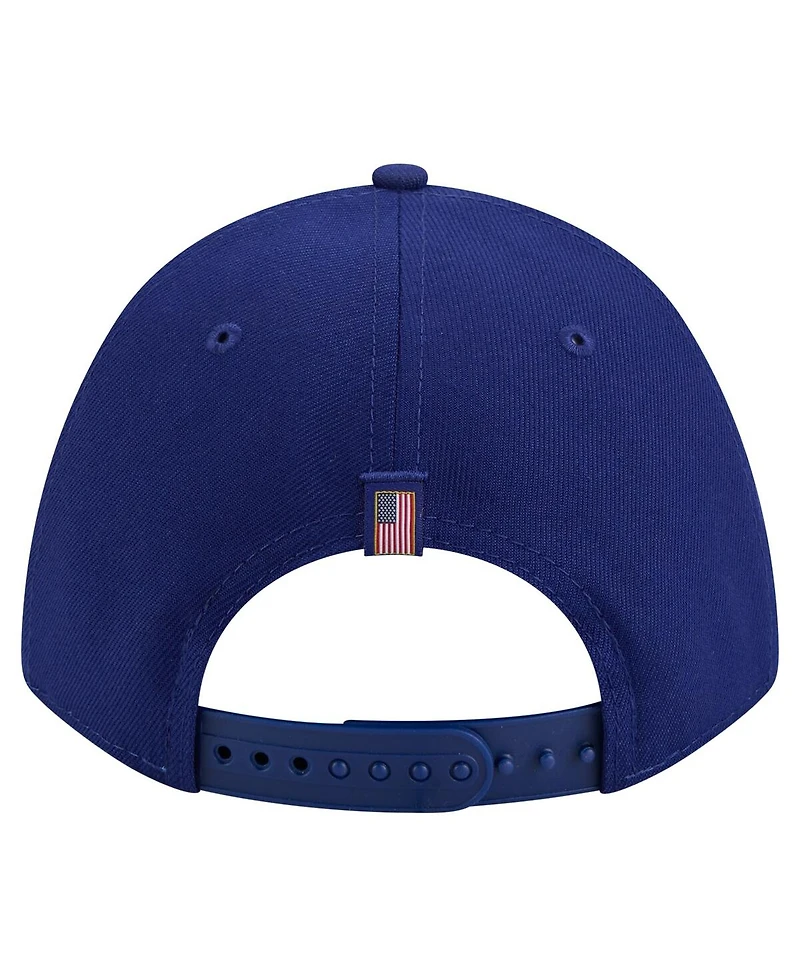 New Era Men's Royal Los Angeles Dodgers American Flag 9FORTY M-Crown A-Frame Adjustable Hat