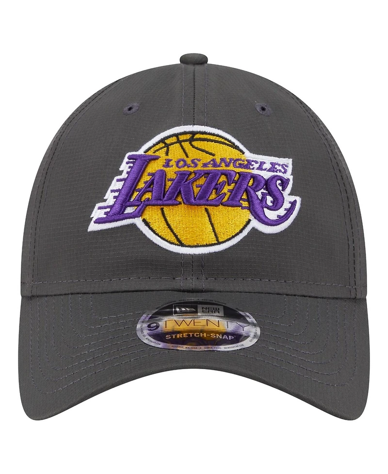 New Era Men's Charcoal Los Angeles Lakers Active Ripstop 9TWENTY Adjustable Hat