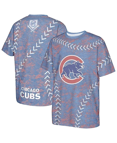 Outerstuff Big Boys and Girls Royal Chicago Cubs Slide Score Bold T-Shirt