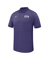 Nike Men's Purple Tcu Horned Frogs 2025 Early Season Coaches Sideline Victory Stripe Performance Polo Shirt