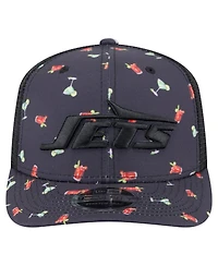 New Era Men's Navy/Black New York Jets Adventure Drinks Pattern 9SEVENTY Stretch-Snap Hat