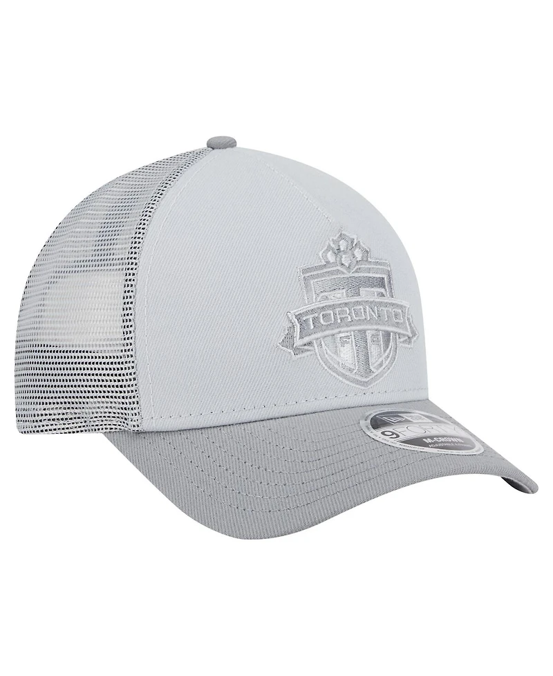 New Era Men's Gray Toronto Fc Color Pack 9FORTY M-Crown A-Frame Adjustable Trucker Hat