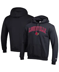 Champion Men's Black Louisville Cardinals Arch Over Logo Pullover Hoodie