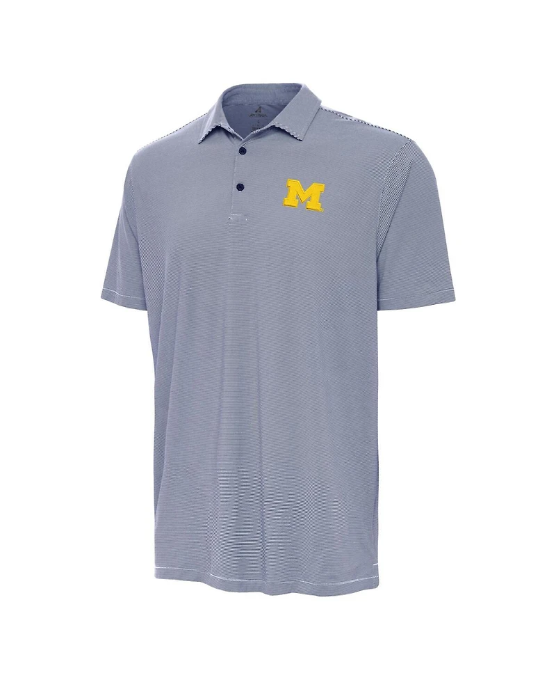 Antigua Men's Navy Michigan Wolverines Twine Polo Shirt