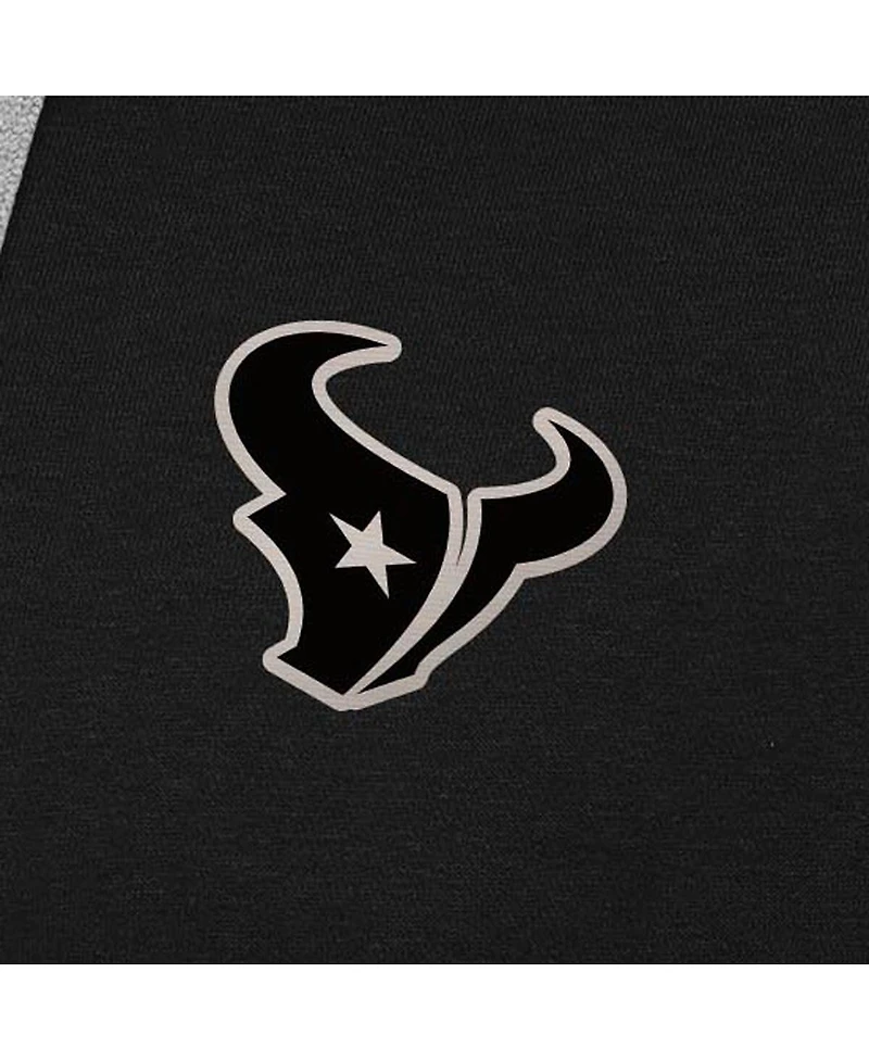 Antigua Men's Black Houston Texans Brushed Carbon Victory Pullover Hoodie