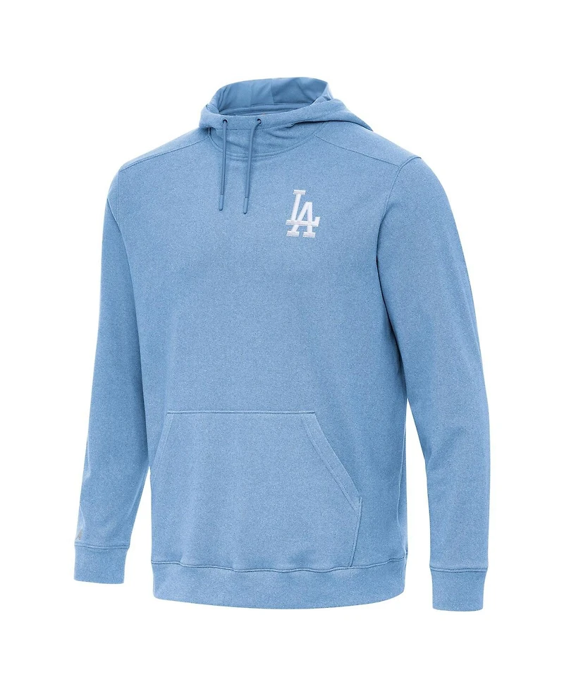 Antigua Men's Heather Powder Blue Los Angeles Dodgers Cloud Pullover Hoodie