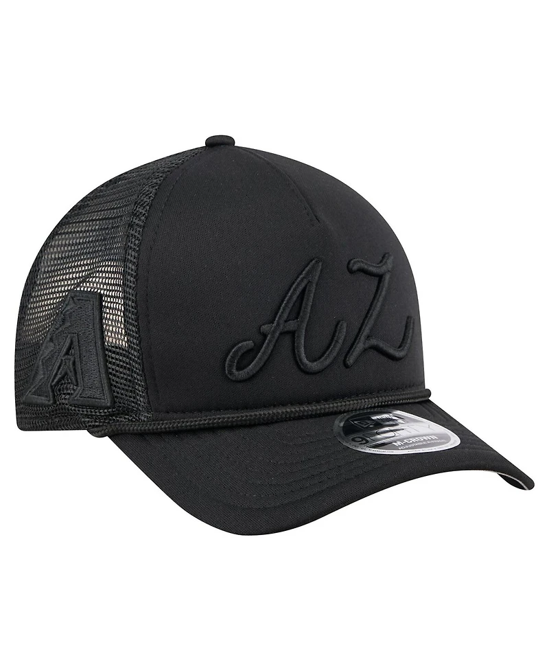New Era Men's Black Arizona Diamondbacks City Initial 9FORTY A-Frame M-Crown Adjustable Trucker Hat