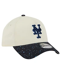 New Era Men's Cream New York Mets Speckle A-Frame 9FORTY Adjustable Hat