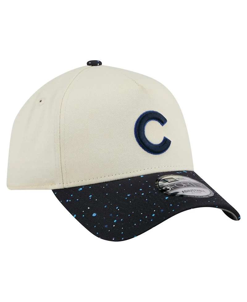 New Era Men's Cream Chicago Cubs Speckle A-Frame 9FORTY Adjustable Hat