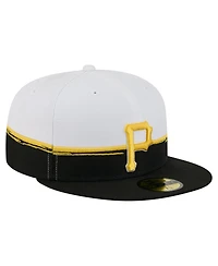New Era Men's Black/White Pittsburgh Pirates Paint Stroke 59FIFTY Fitted Hat