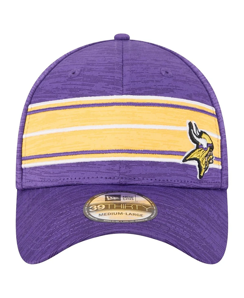 New Era Men's Purple Minnesota Vikings Stripes 39THIRTY Flex Hat