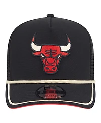 New Era Men's Black Chicago Bulls Vintage Team Rope A-Frame 9FIFTY Snapback Hat