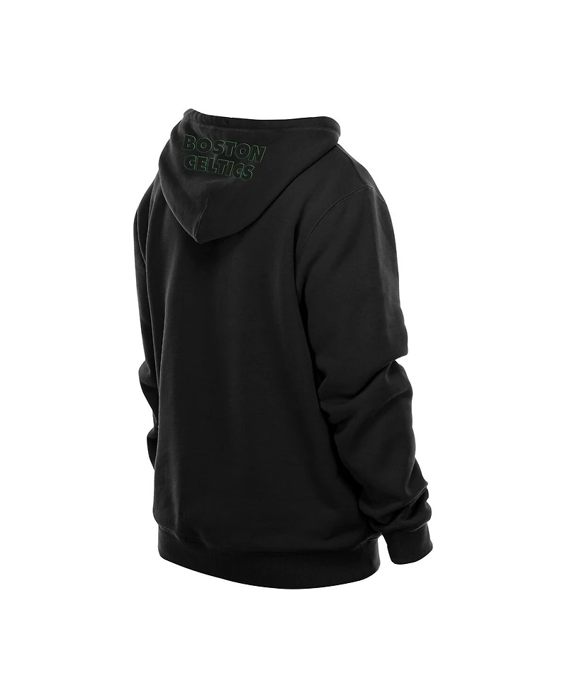 New Era Men's Black Boston Celtics Tonal Color Pop Premium Pullover Hoodie