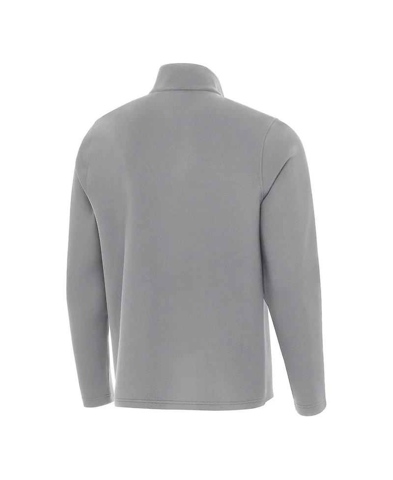 Antigua Men's Gray Philadelphia Eagles Super Bowl Lix Champions Insider Quarter-Zip Sweatshirt