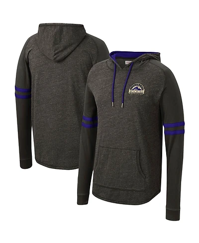 Mitchell & Ness Men's Black Colorado Rockies Logo Lightweight Raglan Pullover Hoodie